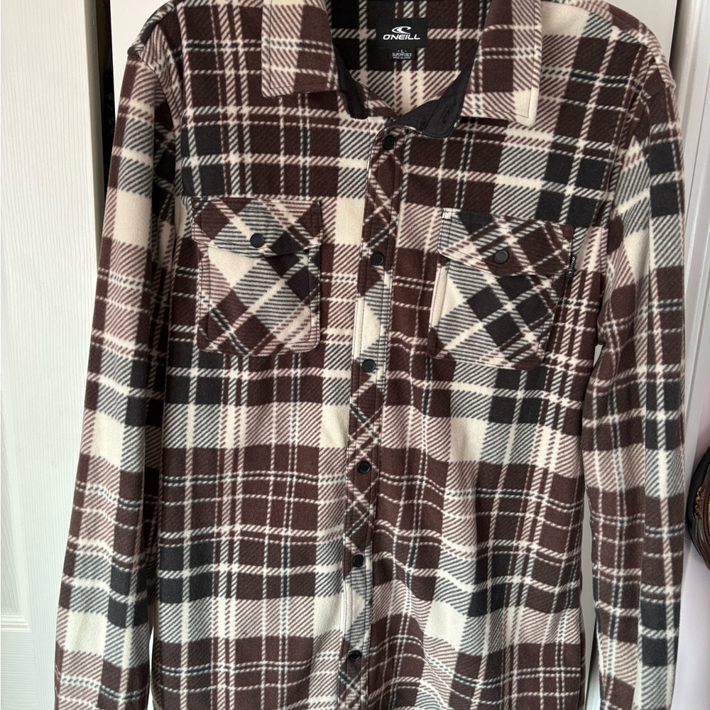 O'Neill Brown and Cream Plaid Shirt